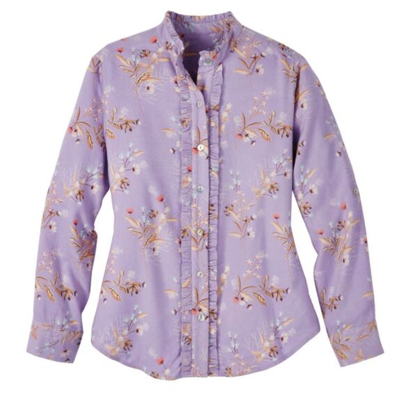 NEW Purple Floral Sz XXL Casual or Dress Ruffled Blouse AMERICAN SWEETHEART - Picture 1 of 2
